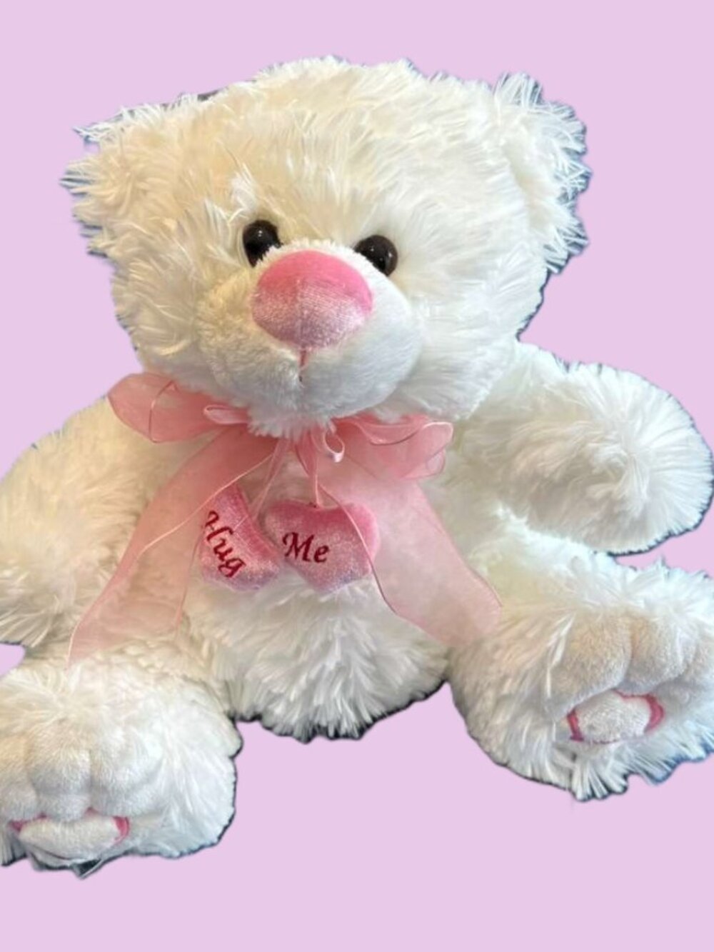 MTY White Pink Valentine's Day Sweetheart Hug Me Teddy Bear 11" Plush Stuffed To